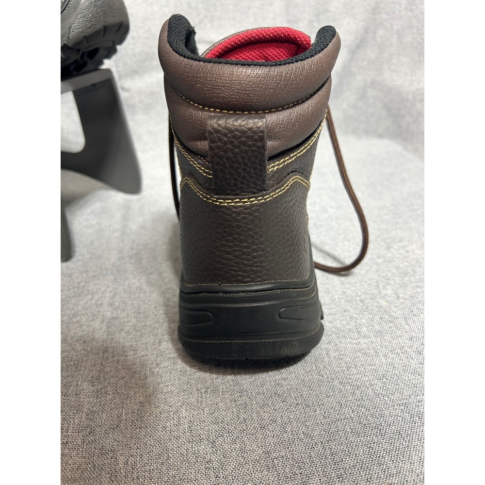 SKECHERS Men's Steel Toe Work Boots Puncture Resistant Leather Shoes Sz 9 Brown - Picture 6 of 12
